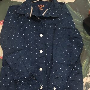 Cat & Jack Dark Blue Shirt with White Dots